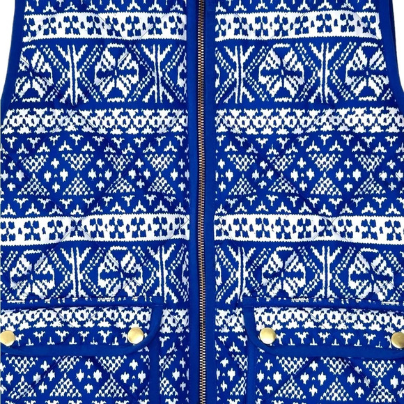 J. Crew Fair Isle Vest Excursion Women's Sz S Blue White Style# E4865 EUC - Picture 3 of 10